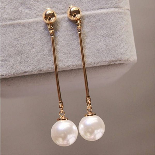 2026 New Korean Style Contracted Heart Pearl Earrings Zircon Geometric Stud Earring