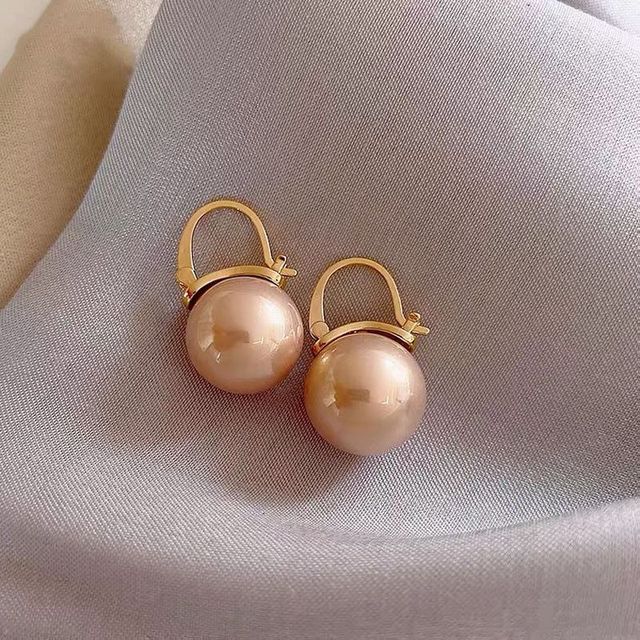 2026 New Korean Style Contracted Heart Pearl Earrings Zircon Geometric Stud Earring