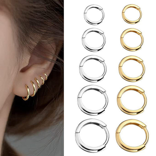 2026 New Simple Stainless Steel Gold Small Earrings Cartilage Ear Piercing Jewelry