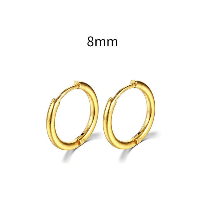 2026 New Simple Stainless Steel Gold Small Earrings Cartilage Ear Piercing Jewelry