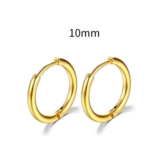 2026 New Simple Stainless Steel Gold Small Earrings Cartilage Ear Piercing Jewelry
