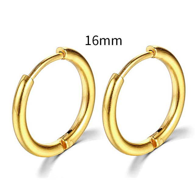 2026 New Simple Stainless Steel Gold Small Earrings Cartilage Ear Piercing Jewelry