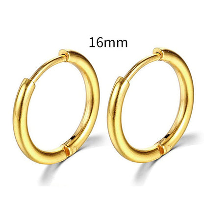 2026 New Simple Stainless Steel Gold Small Earrings Cartilage Ear Piercing Jewelry