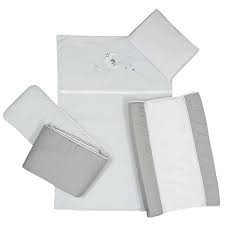Cabbage Creek 5 Piece Baby Cot Linen Set  - Grey Bear On The Moon